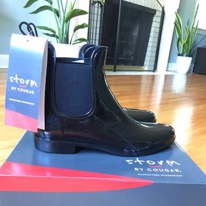 Black Waterproof Chelsea Rain Boot